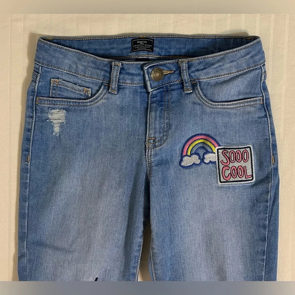 GAP Kids Unicorn Rainbow Denim Jeans Skinny Adjustable Waist Girls Size 10 - Picture 5 of 14